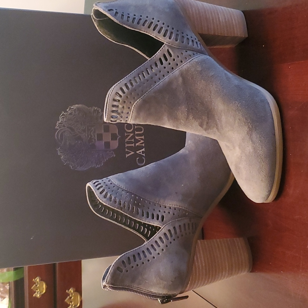 Grey Vince Camuto booties 3" heel